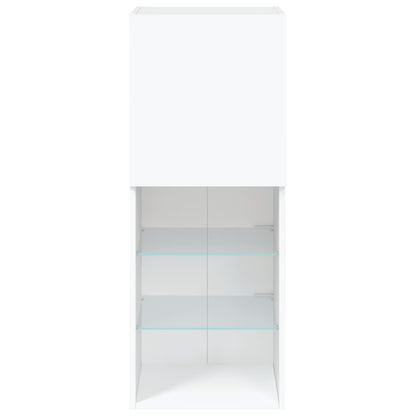 TV Cabinet with LED Lights White 40,5x30x102 cm