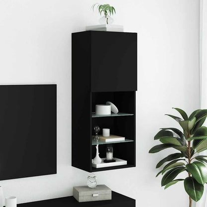 TV Cabinet with LED Lights Black 40,5x30x102 cm