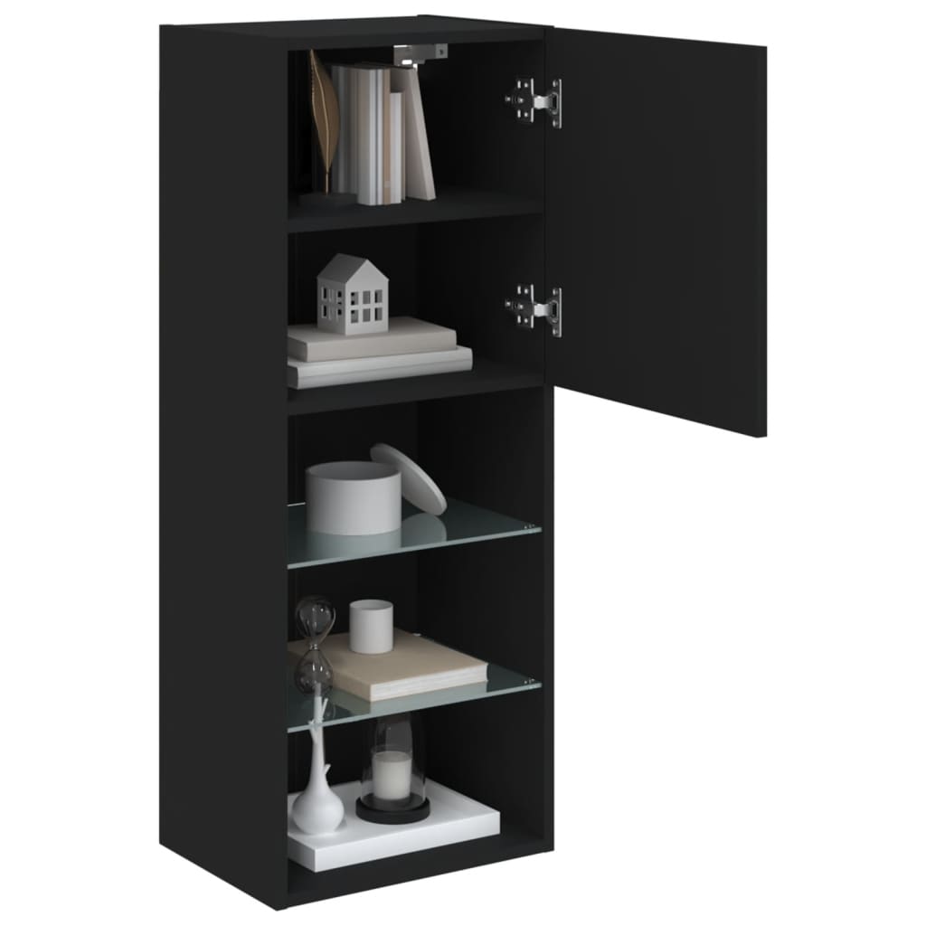 TV Cabinet | Black | Engineered wood, glass | Medium | Wall mounting