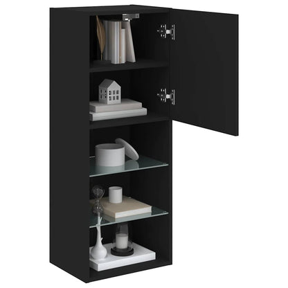 TV Cabinet with LED Lights Black 40,5x30x102 cm
