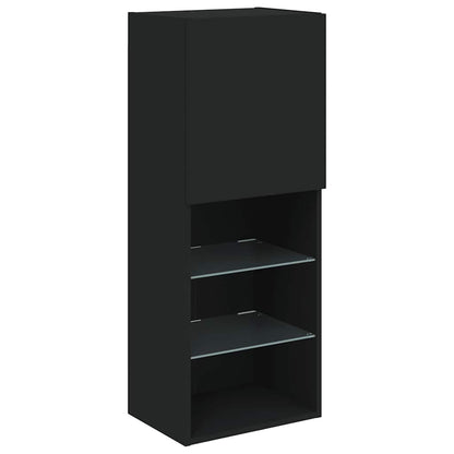 TV Cabinet with LED Lights Black 40,5x30x102 cm