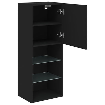 TV Cabinet | Black | Engineered wood, glass | Medium | Wall mounting