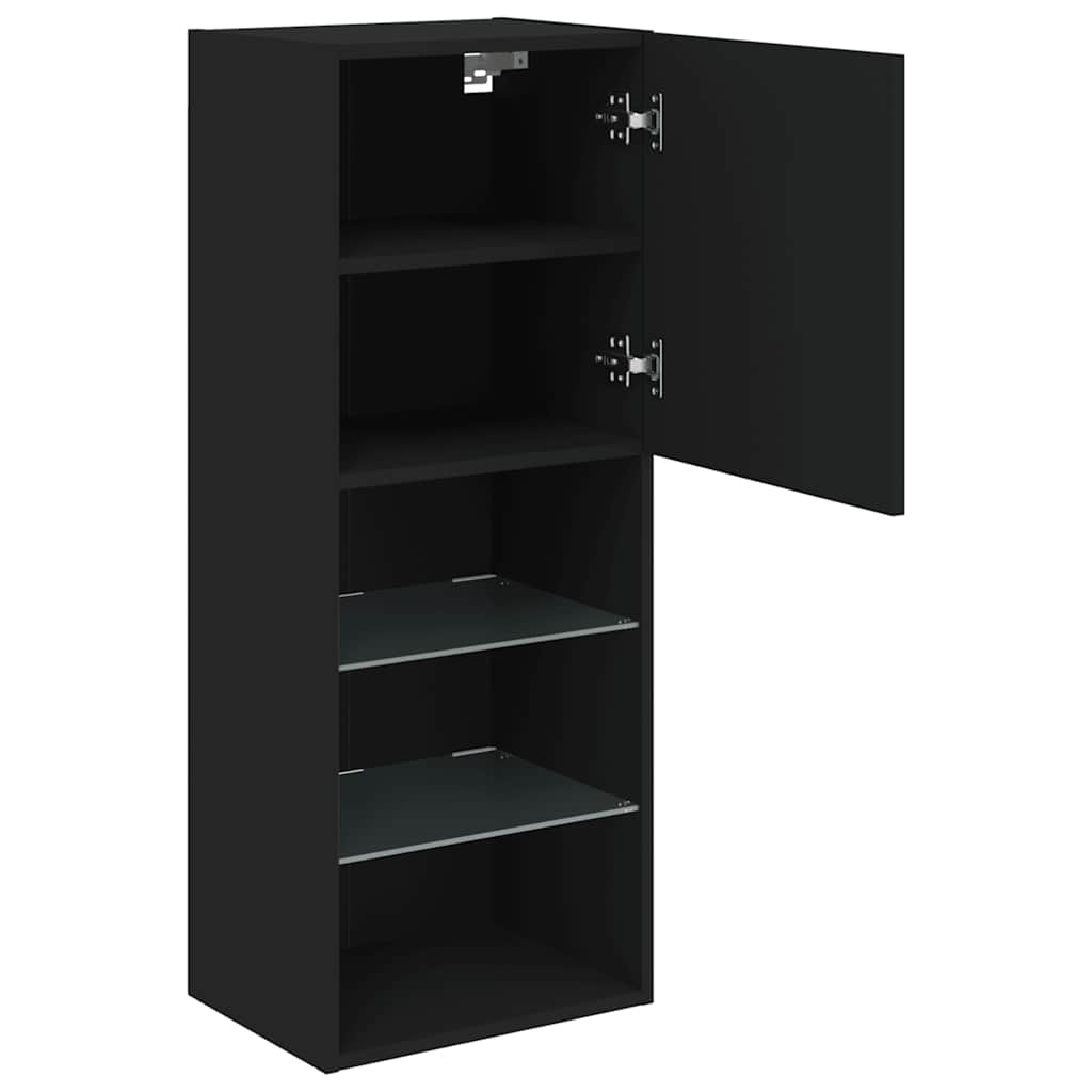 TV Cabinet with LED Lights Black 40,5x30x102 cm