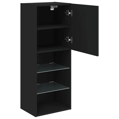 TV Cabinet with LED Lights Black 40,5x30x102 cm