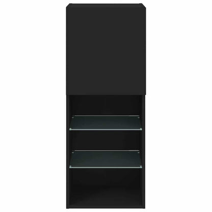 TV Cabinet with LED Lights Black 40,5x30x102 cm