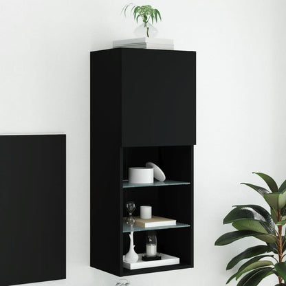 TV Cabinet | Black | Engineered wood, glass | Medium | Wall mounting