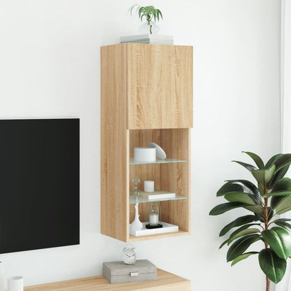 TV Cabinet with LED Lights Sonoma Oak 40,5x30x102 cm
