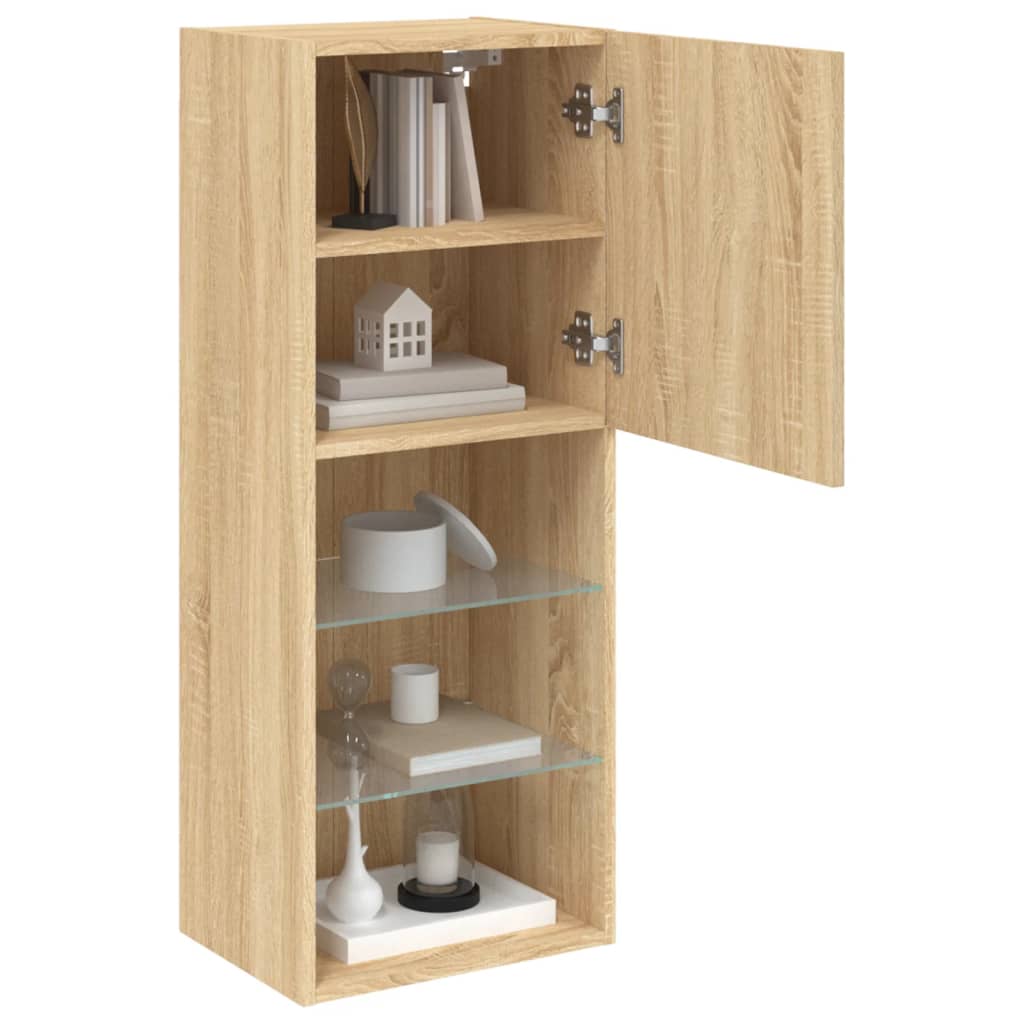 TV Cabinet with LED Lights Sonoma Oak 40,5x30x102 cm