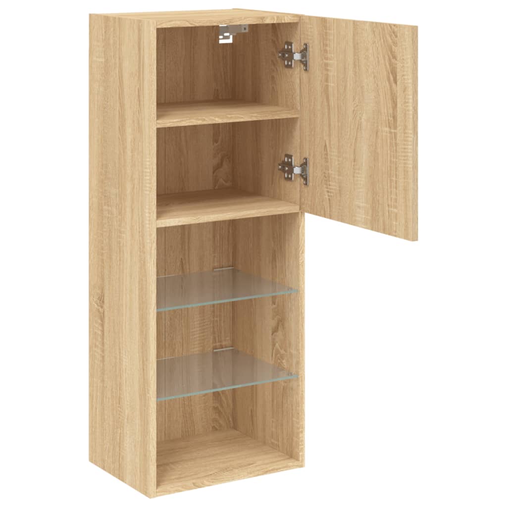 TV Cabinet with LED Lights Sonoma Oak 40,5x30x102 cm