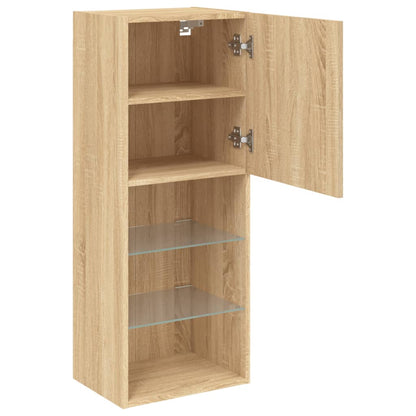 TV Cabinet with LED Lights Sonoma Oak 40,5x30x102 cm