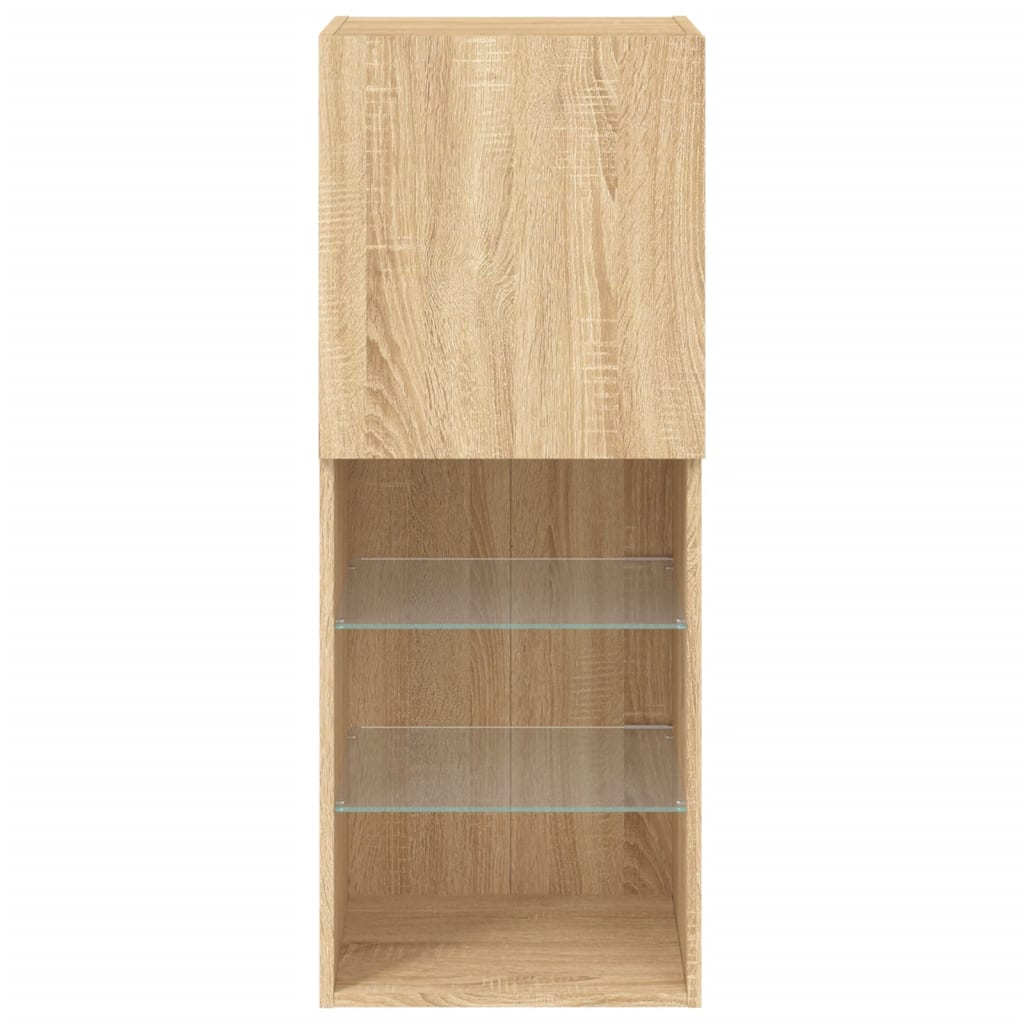 TV Cabinet with LED Lights Sonoma Oak 40,5x30x102 cm