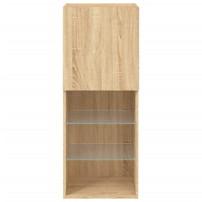 TV Cabinet with LED Lights Sonoma Oak 40,5x30x102 cm