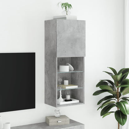 TV Cabinet with LED Lights Concrete Grey 40,5x30x102 cm