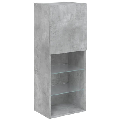 TV Cabinet with LED Lights Concrete Grey 40,5x30x102 cm