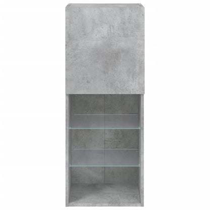 TV Cabinet with LED Lights Concrete Grey 40,5x30x102 cm