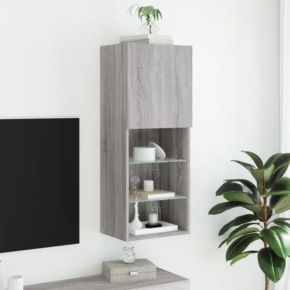 TV Cabinet with LED Lights Grey Sonoma 40,5x30x102 cm