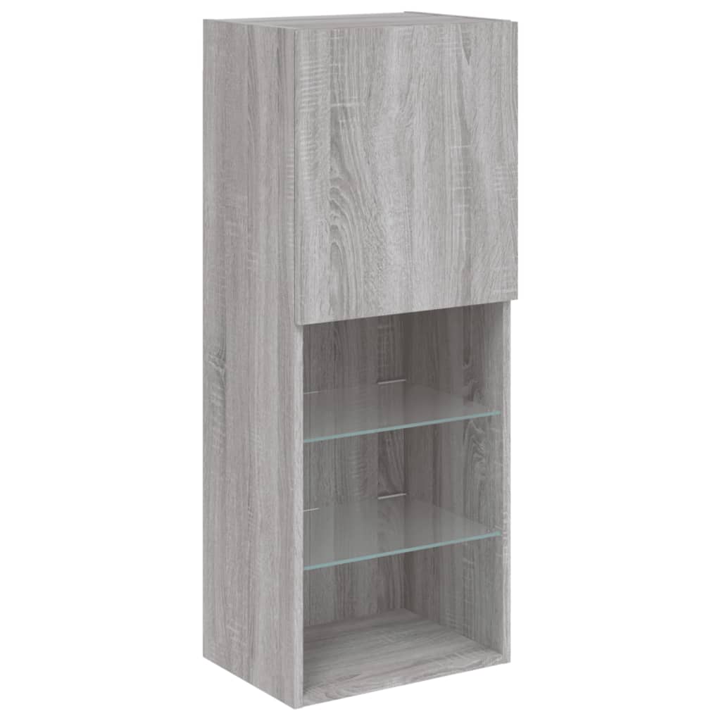 TV Cabinet with LED Lights Grey Sonoma 40,5x30x102 cm