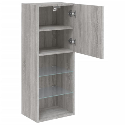 TV Cabinet with LED Lights Grey Sonoma 40,5x30x102 cm