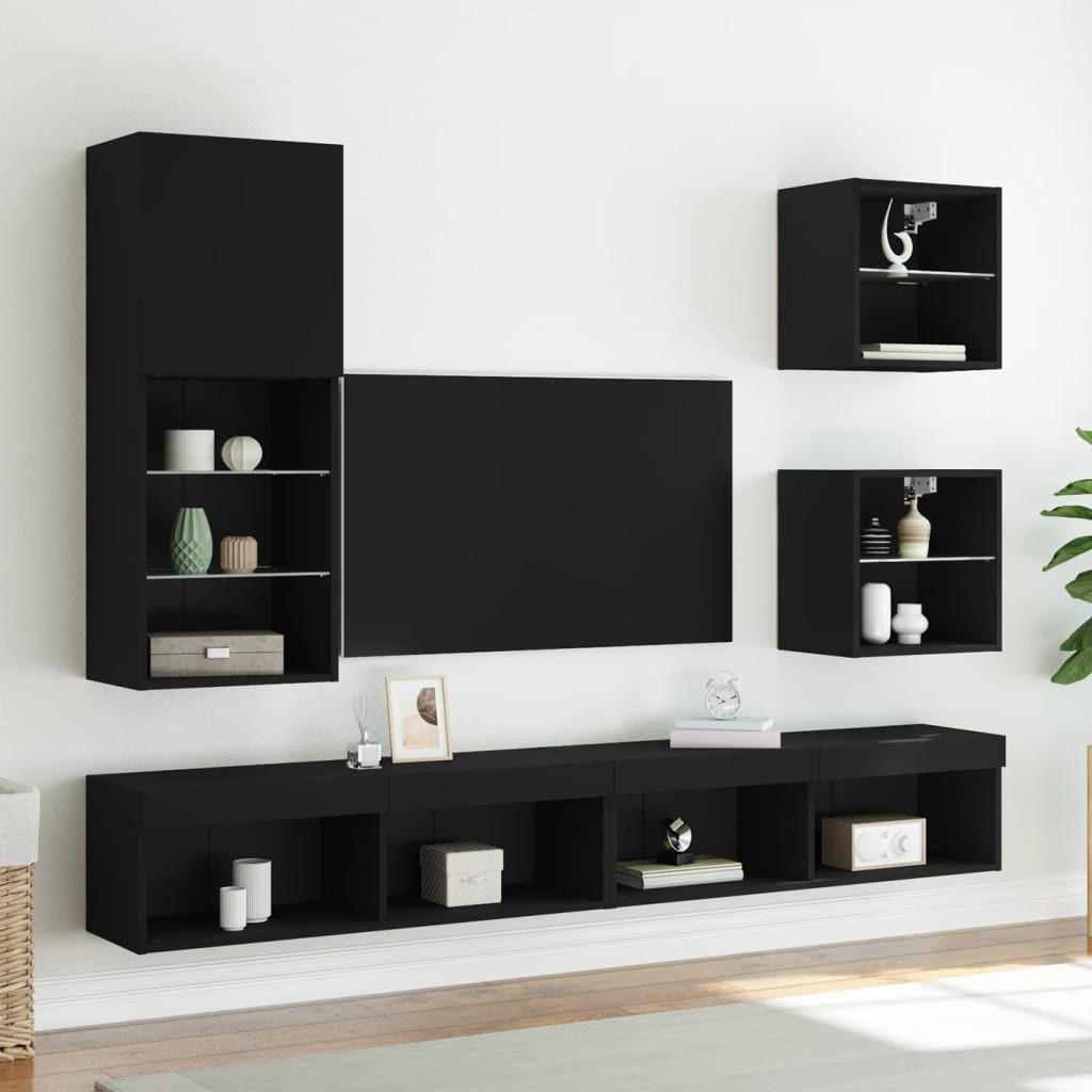 Bedside Cabinet | Black | Engineered wood, Glass | Modern