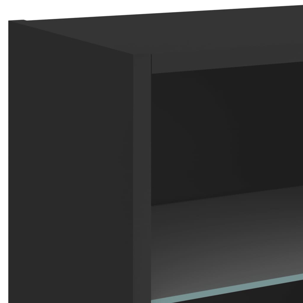 Bedside Cabinet | Black | Engineered wood, Glass | Modern