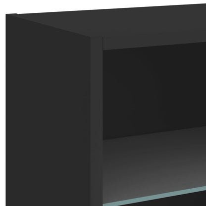 Bedside Cabinet | Black | Engineered wood, Glass | Modern