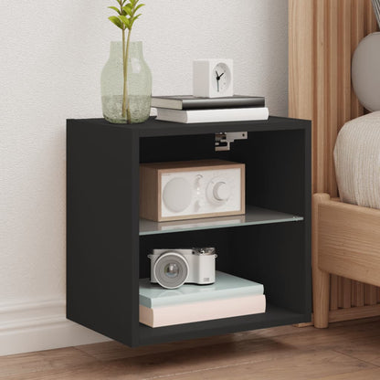 Bedside Cabinet | Black | Engineered wood, Glass | Modern