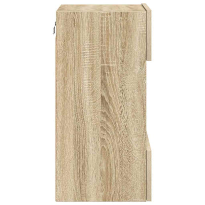 Wall Cabinets with LED Lights for TV 2 pcs Sonoma Oak 40x30x60.5 cm