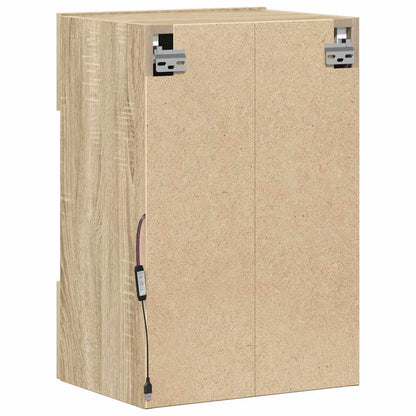 Wall Cabinets with LED Lights for TV 2 pcs Sonoma Oak 40x30x60.5 cm