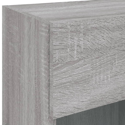 TV Wall Cabinet with LED Lights Grey Sonoma 40x30x60.5 cm