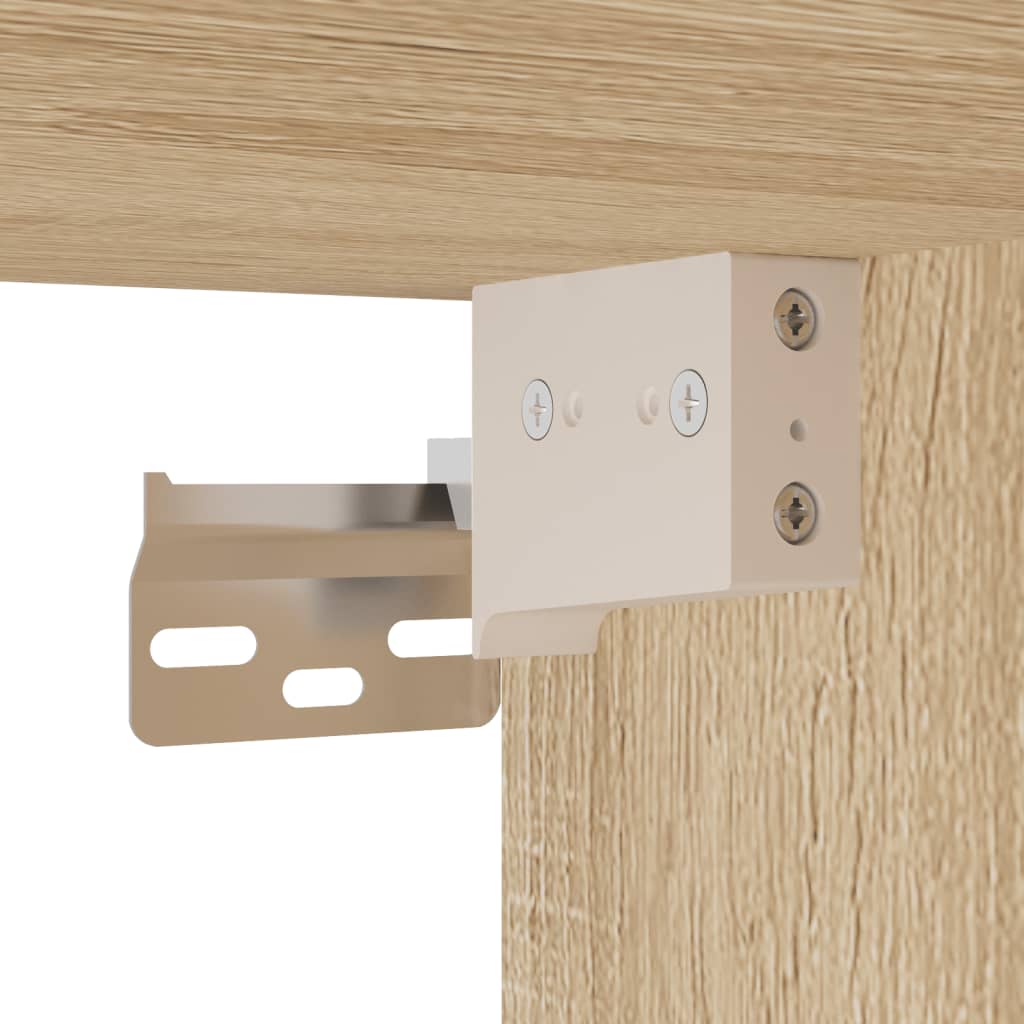 TV Wall Cabinet with LED Lights Sonoma Oak 98,5x30x60,5 cm