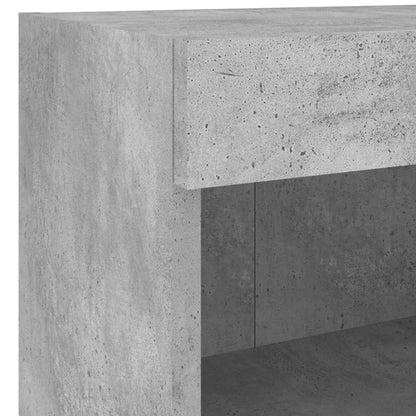 Bedside Cabinets with LED Wall-mounted 2 pcs Concrete Grey
