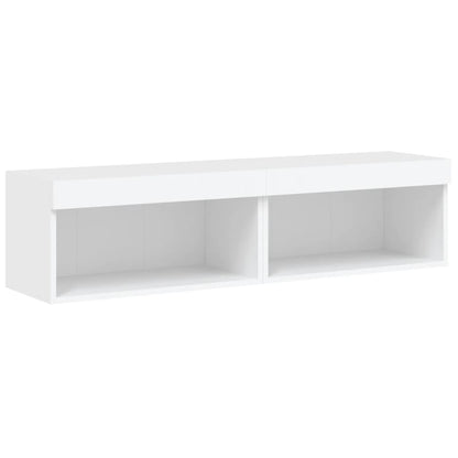 2 Piece TV Cabinet Set with LED Lights White 60x30x30 cm