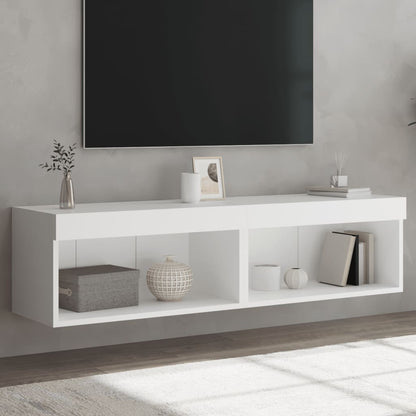 2 Piece TV Cabinet Set with LED Lights White 60x30x30 cm