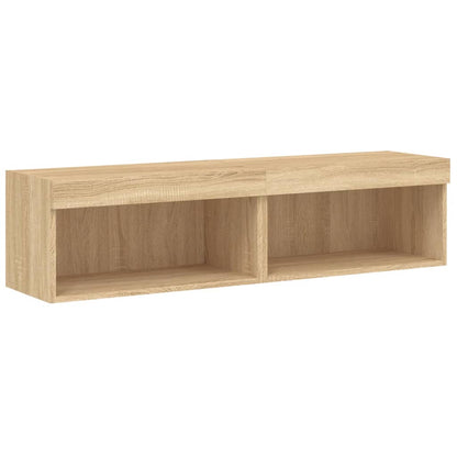 2 Piece TV Cabinet Set with LED Lights Sonoma Oak 60x30x30 cm