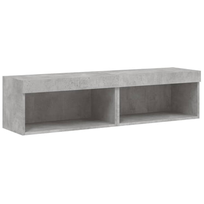 2 Piece TV Cabinet Set with LED Lights Concrete Grey 60x30x30 cm