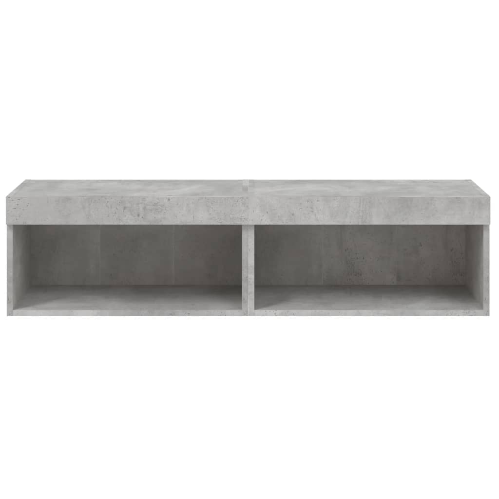 TV Cabinets with LED Lights 2 pcs Concrete Grey 60x30x30 cm
