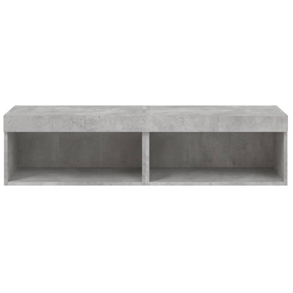 2 Piece TV Cabinet Set with LED Lights Concrete Grey 60x30x30 cm