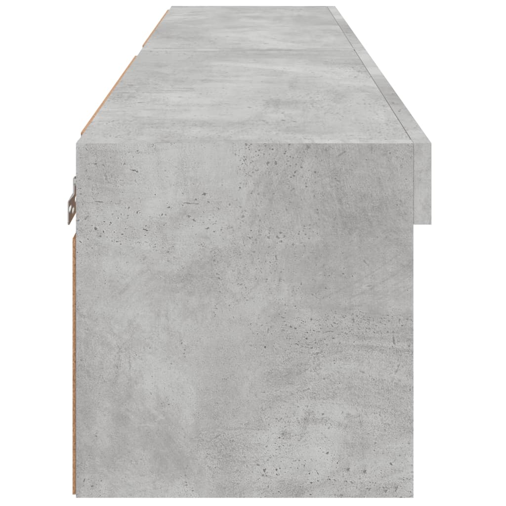 2 Piece TV Cabinet Set with LED Lights Concrete Grey 60x30x30 cm