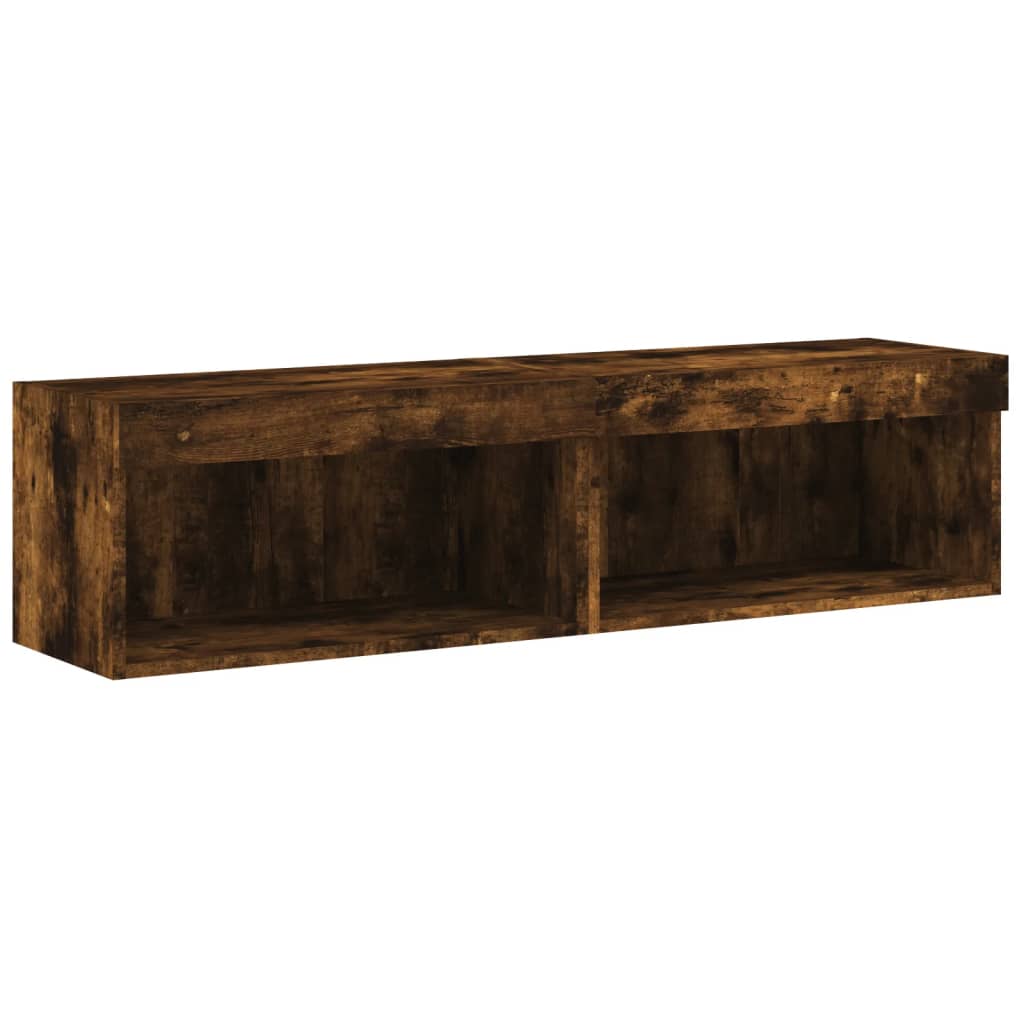 2 Piece TV Cabinet Set with LED Lights Smoked Oak 60x30x30 cm