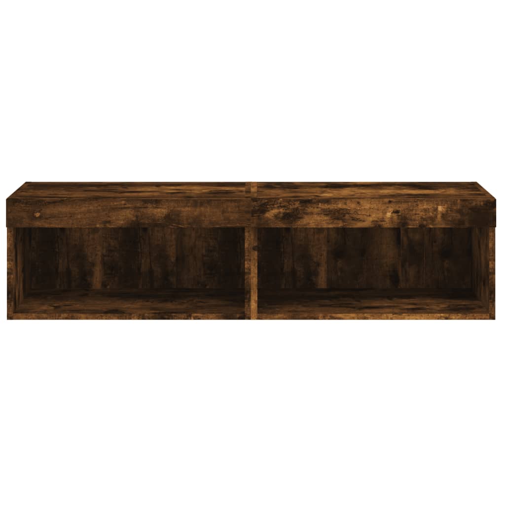 2 Piece TV Cabinet Set with LED Lights Smoked Oak 60x30x30 cm
