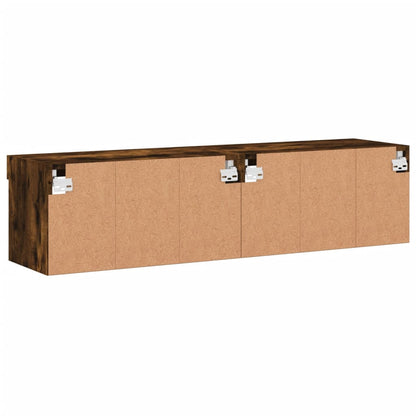 2 Piece TV Cabinet Set with LED Lights Smoked Oak 60x30x30 cm
