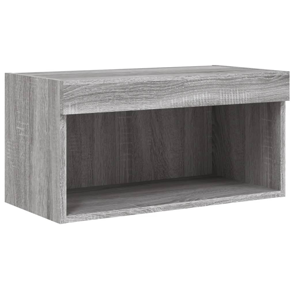 TV Cabinet with LED Lights Grey Sonoma 60x30x30 cm