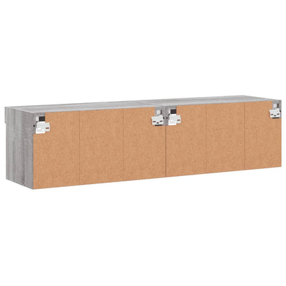 2 Piece TV Cabinet Set with LED Lights Grey Sonoma 60x30x30 cm