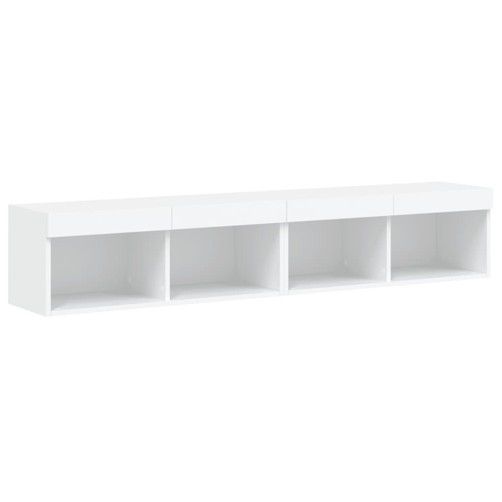 2 Piece TV Cabinet Set with LED Lights White 80x30x30 cm