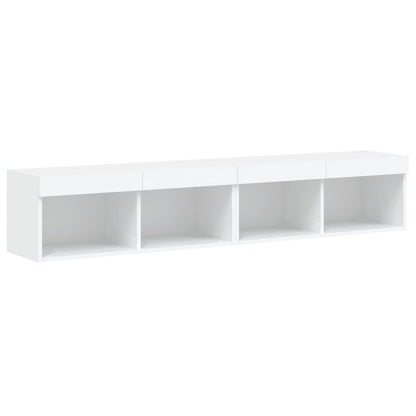 2 Piece TV Cabinet Set with LED Lights White 80x30x30 cm