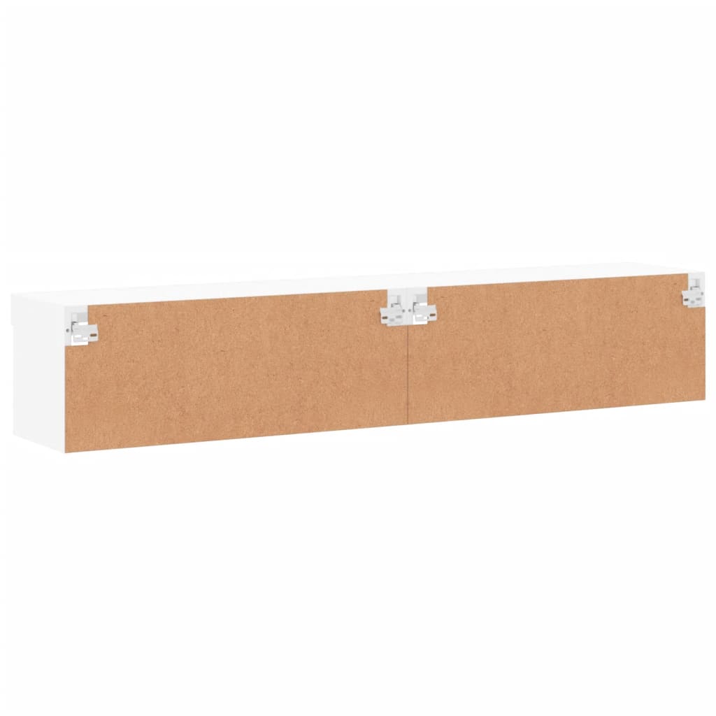 2 Piece TV Cabinet Set with LED Lights White 80x30x30 cm