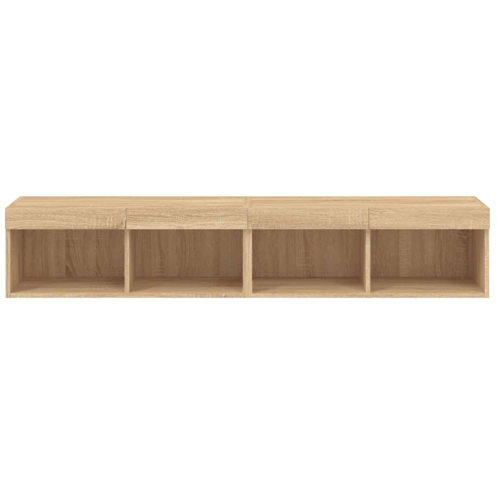 TV Cabinets with LED Lights 2 pcs Sonoma Oak 80x30x30 cm