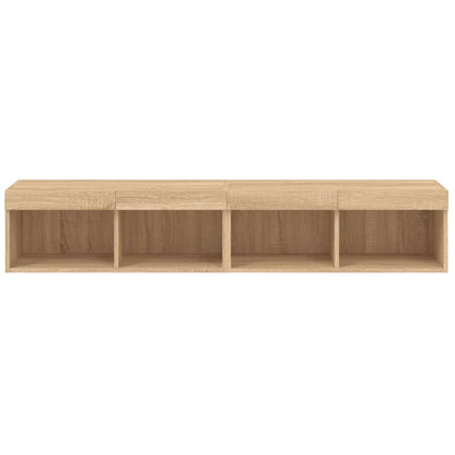 2 Piece TV Cabinet Set with LED Lights Sonoma Oak 80x30x30 cm