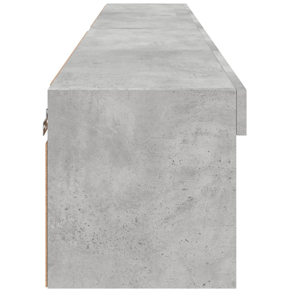 TV Cabinets with LED Lights 2 pcs Concrete Grey 80x30x30 cm
