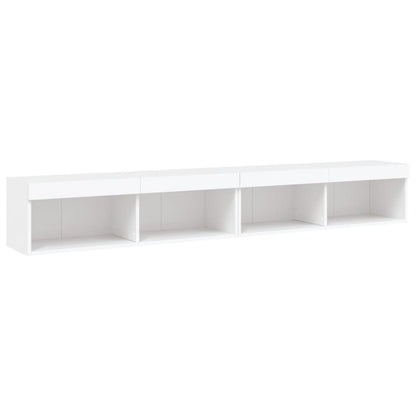 2 Piece TV Cabinet Set with LED Lights White 100x30x30 cm
